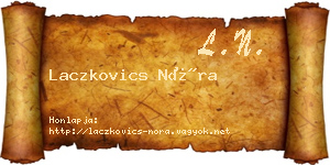 Laczkovics Nóra névjegykártya
