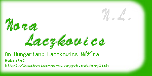 nora laczkovics business card